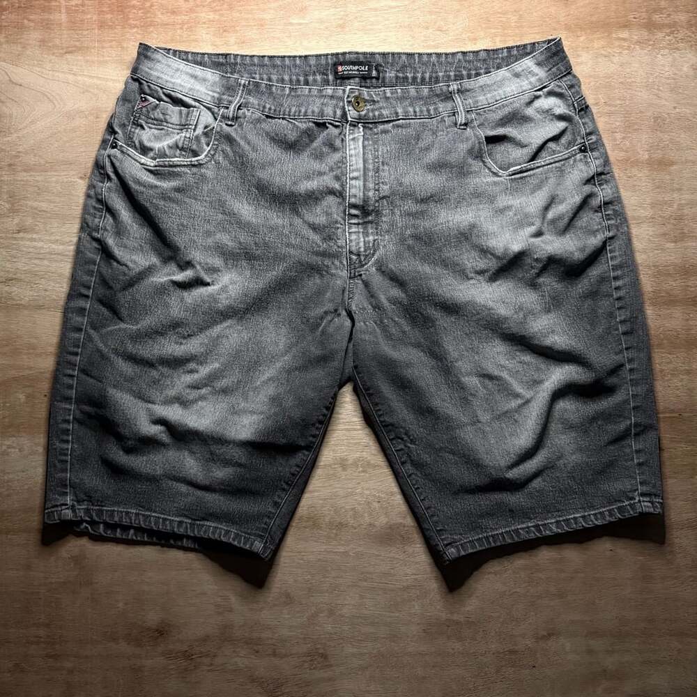 Southpole Gray Denim Shorts Men’s 44 Baggy Y2K Style Hip Hop Streetwear